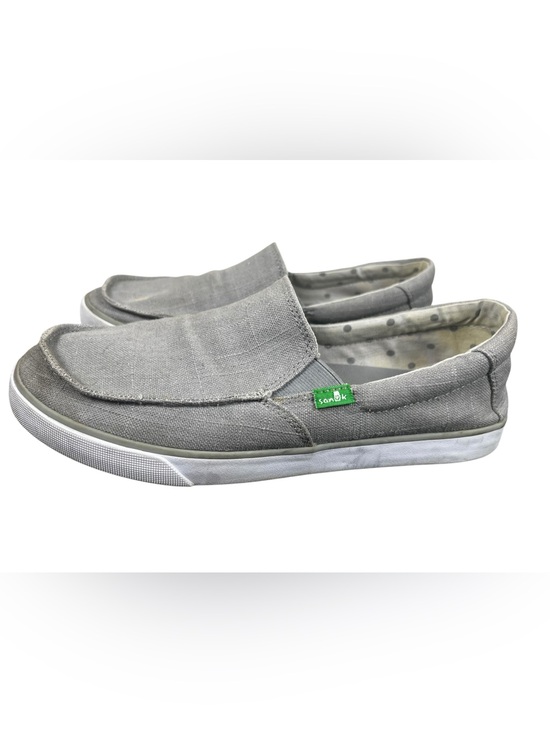 Sanuk Other - Sanuk Gray Canvas Slip-On Men Shoes with Green Brand Tab size 8